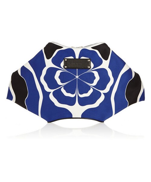 Alexander McQueen（アレキサンダーマックイーン）の「Alexander McQueen The De Manta printed silk-satin clutch（クラッチバッグ・レディース・Blue）」の4枚目の写真