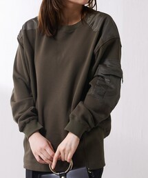 Lui's | ミリタリーデザイン裏毛プルオーバー(Tシャツ/カットソー)