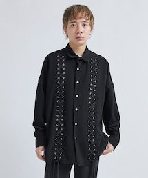 SHAREEF | W-FACE GEORGETTE LACE-UP SHIRTS(シャツ/ブラウス)