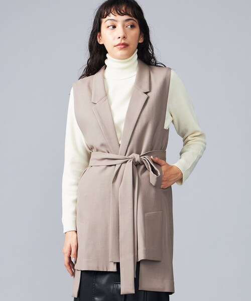 ELIN(エリン)の「別注belted gillet(テーラードジャケット・レディース・BLK/BGE/TAN・36)」の2枚目の写真