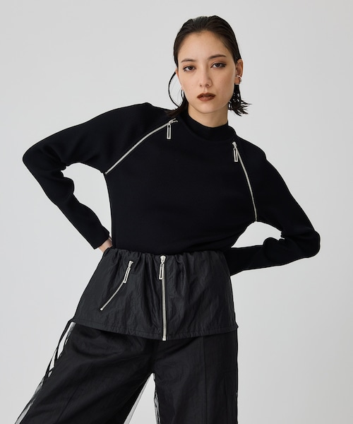 UNITED TOKYO(ユナイテッドトウキョウ)の「インクラインファスナーニット(ニット/セーター・レディース・GRY/BLK・FREE)」の1枚目の写真