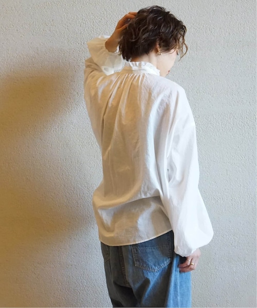 ジャーナルスタンダードラックス　ドットローン ハイネック パフスリーブブラウス JOURNAL STANDARD LUXE（ジャーナルスタンダード ラックス）の