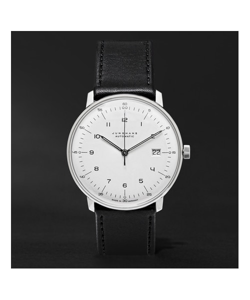 Junghans(ユンハンス)の「Junghans Max Bill Stainless Steel and Leather Automatic Watch(アナログ腕時計・メンズ・Black・One Size)」の1枚目の写真
