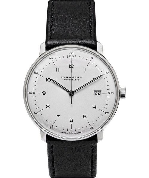 Junghans(ユンハンス)の「Junghans Max Bill Stainless Steel and Leather Automatic Watch(アナログ腕時計・メンズ・Black・One Size)」の4枚目の写真