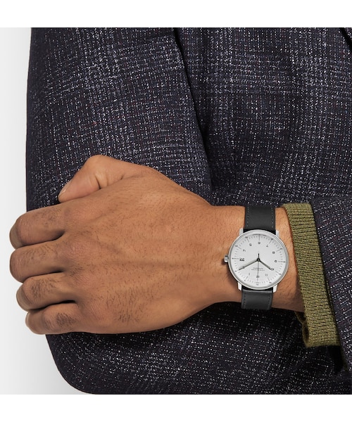 Junghans(ユンハンス)の「Junghans Max Bill Stainless Steel and Leather Automatic Watch(アナログ腕時計・メンズ・Black・One Size)」の3枚目の写真