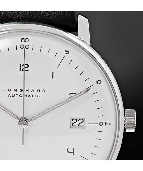 Junghans(ユンハンス)の「Junghans Max Bill Stainless Steel and Leather Automatic Watch(アナログ腕時計・メンズ・Black・One Size)」の6枚目の写真