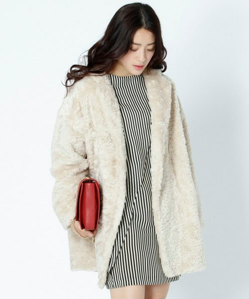 BABYLONE（バビロン）の「【MAISON SCOTCH】フェイクファーコート