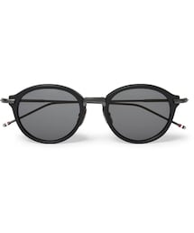 THOM BROWNE | Thom Browne Round-Frame Acetate And Titanium Sunglasses(サングラス)