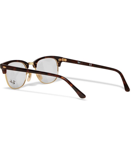 Ray-Ban（レイバン）の「Ray-Ban Clubmaster Tortoiseshell Acetate And Metal Optical Glasses（メガネ・メンズ・Tortoiseshell・One Size）」の5枚目の写真