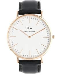 Daniel Wellington | Daniel Wellington Sheffield Rose Gold Black Leather Strap Watch - Black(アナログ腕時計)