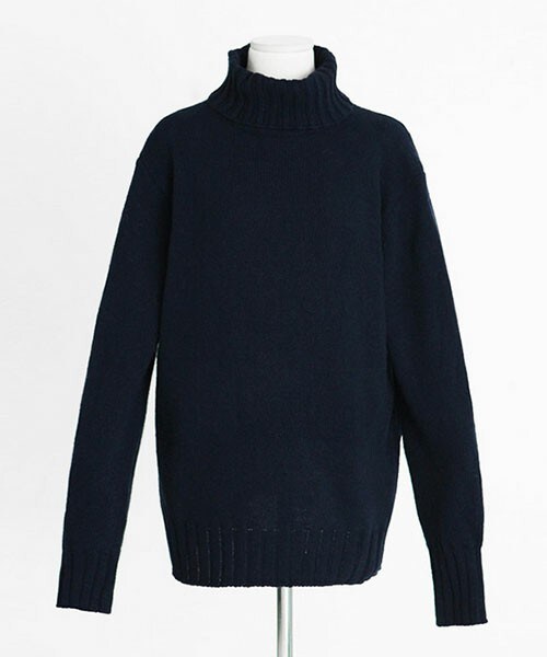 DHOLIC（ディーホリック）の「*ABUE FITS*タートルニット（ニット/セーター・レディース・オートミール/ワイン/ネイビー/ブラック/グレー・free）」の4枚目の写真