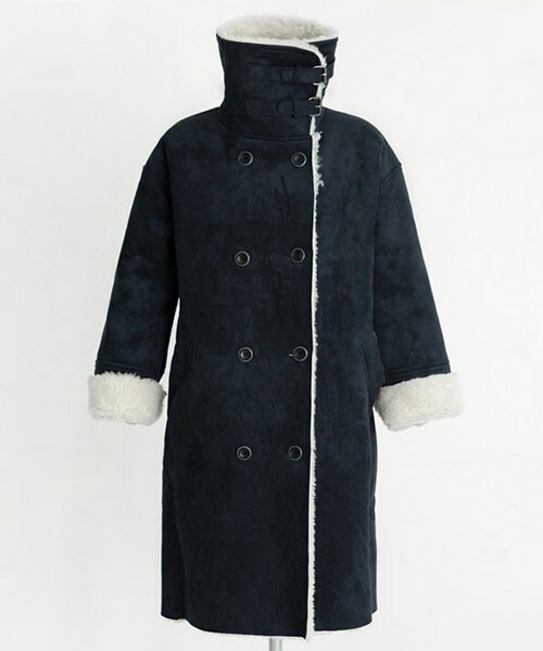 DHOLIC（ディーホリック）の「ハイネックダブルムートンコート（ムートンコート・レディース・ワイン/カーキ/ネイビー・free）」の3枚目の写真