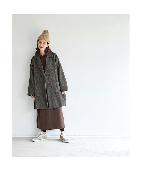 Sunny clouds（サニークラウズ）の「サニークラウズ kazumiさんのゆるすぎないワンピース〈レディース〉（レディースファッション > ワンピース・チュニック > ワンピース・レディース・ブラウン・（身幅66/総丈122cm）/（身幅59/総丈120cm）/（身幅62/総丈120cm）/（身幅59/総丈126cm）/（身幅56/総丈120cm）/（身幅56/総丈114cm）/（身幅56/総丈126cm））」の8枚目の写真