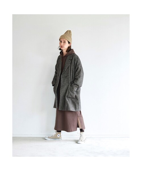 Sunny clouds（サニークラウズ）の「サニークラウズ kazumiさんのゆるすぎないワンピース〈レディース〉（レディースファッション > ワンピース・チュニック > ワンピース・レディース・ブラウン・（身幅66/総丈122cm）/（身幅59/総丈120cm）/（身幅62/総丈120cm）/（身幅59/総丈126cm）/（身幅56/総丈120cm）/（身幅56/総丈114cm）/（身幅56/総丈126cm））」の9枚目の写真