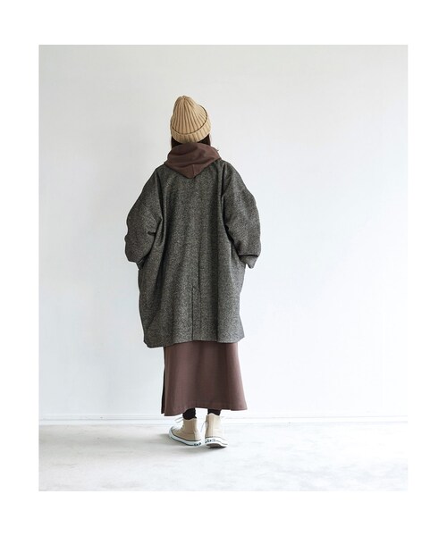 Sunny clouds（サニークラウズ）の「サニークラウズ kazumiさんのゆるすぎないワンピース〈レディース〉（レディースファッション > ワンピース・チュニック > ワンピース・レディース・ブラウン・（身幅66/総丈122cm）/（身幅59/総丈120cm）/（身幅62/総丈120cm）/（身幅59/総丈126cm）/（身幅56/総丈120cm）/（身幅56/総丈114cm）/（身幅56/総丈126cm））」の10枚目の写真