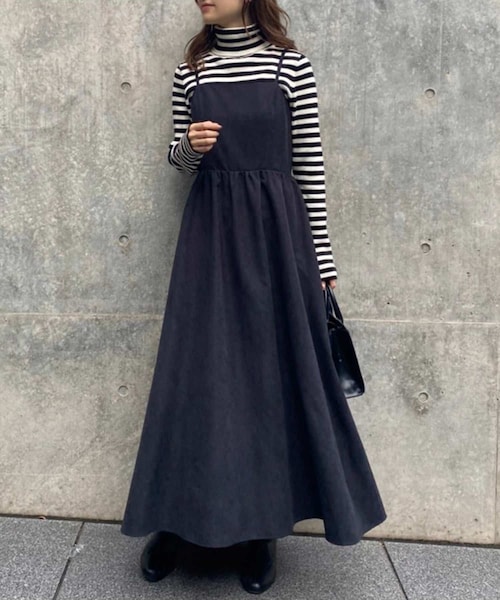 one after another NICE CLAUP（ワンアフターアナザーナイスクラップ）の「後ろリボンキャミワンピース（ワンピース・レディース・その他1/ピンク/モカ/ブラック・0）」の2枚目の写真