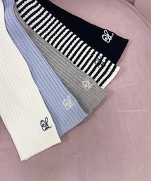 OLIVE des OLIVE | タートルネック刺繍リブニット(ニット/セーター)