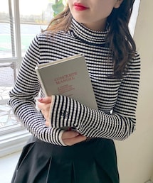 OLIVE des OLIVE | タートルネック刺繍リブニット(ニット/セーター)