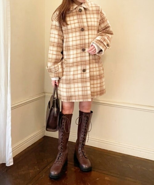 Heather（ヘザー）の「Heather mini ステンカラーショートコート