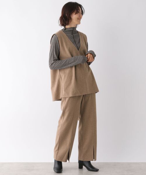 LEPSIM(レプシィム)の「Vネックプルオーバーベスト(トップス・レディース・キナリ08/モカ53・FREE SIZE)」の5枚目の写真