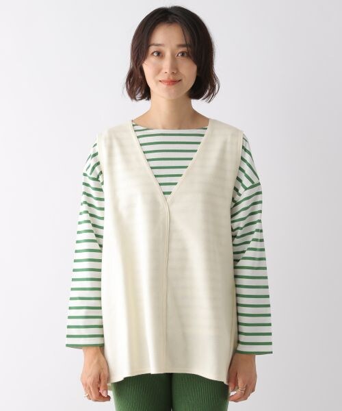 LEPSIM(レプシィム)の「Vネックプルオーバーベスト(トップス・レディース・キナリ08/モカ53・FREE SIZE)」の9枚目の写真