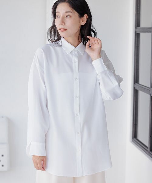 LEPSIM（レプシィム）の「レギュラーシャツ（トップス・レディース・オフホワイト05/ブルー82・FREE SIZE/FREE TALL）」の21枚目の写真