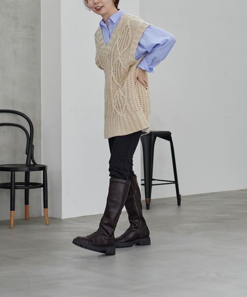 LEPSIM（レプシィム）の「レギュラーシャツ（トップス・レディース・オフホワイト05/ブルー82・FREE SIZE/FREE TALL）」の10枚目の写真