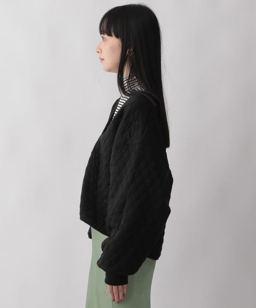 LOWRYS FARM(ローリーズファーム)の「キルトカーディガン(トップス・レディース・ホワイト05/ブラック09/グリーン75・F)」の12枚目の写真