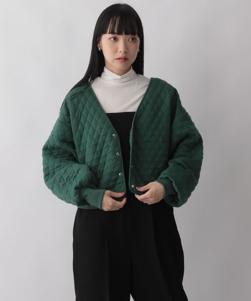 LOWRYS FARM(ローリーズファーム)の「キルトカーディガン(トップス・レディース・ホワイト05/ブラック09/グリーン75・F)」の10枚目の写真