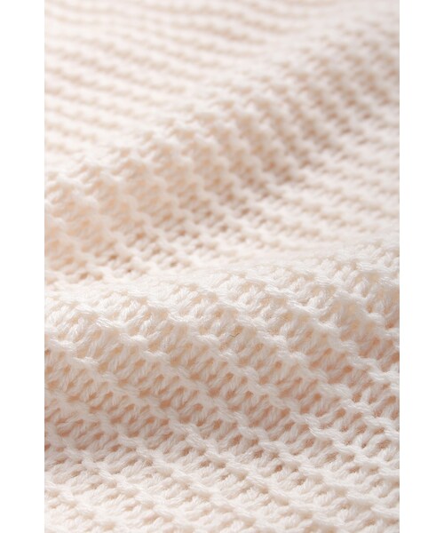 ORENDA（オレンダ）の「百搭開衩暖暖粗針毛衣（トップス・レディース・米白/黑・F）」の10枚目の写真