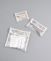 3coins | 【トラベルシリーズ】フラットクリアポーチ3個セット(トラベルグッズ)