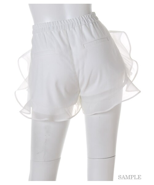 SNIDEL（スナイデル）の「オーガンジーショートパンツ（ショートパンツ・レディース・IVR/MNT/GRY・0/1）」の5枚目の写真