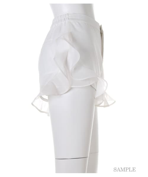 SNIDEL（スナイデル）の「オーガンジーショートパンツ（ショートパンツ・レディース・IVR/MNT/GRY・0/1）」の6枚目の写真