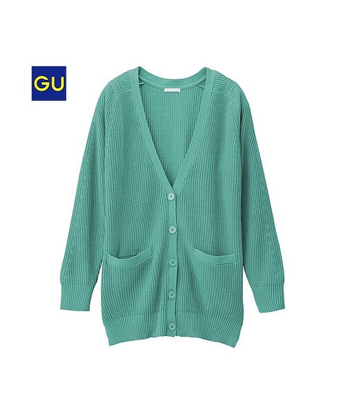 GU（ジーユー）の「（GU）ロングカーディガン（長袖）（WOMEN ⁄ パーカ・カーディガン・レディース・GRAY/GREEN/BLACK/OFF WHITE・XL/S/L/M）」の4枚目の写真