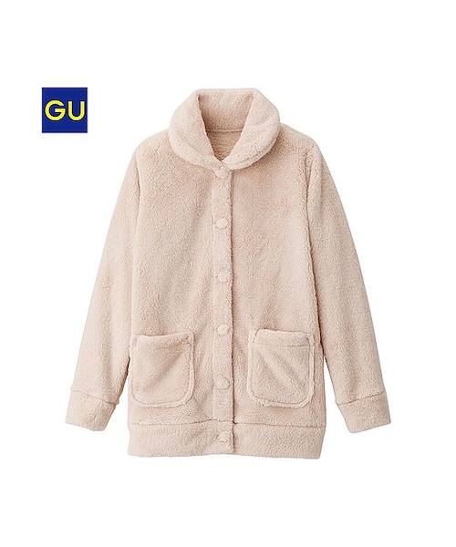 GU(ジーユー)の「(GU)もこもこフィールカーディガンA(WOMEN ⁄ ルームウェア・ルームシューズ・レディース・NATURAL/BLACK/PINK・M/L)」の1枚目の写真