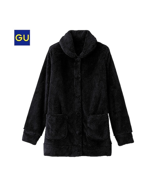 GU(ジーユー)の「(GU)もこもこフィールカーディガンA(WOMEN ⁄ ルームウェア・ルームシューズ・レディース・NATURAL/BLACK/PINK・M/L)」の2枚目の写真