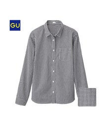 GU | （GU）ギンガムチェックシャツ（長袖）(トップス)