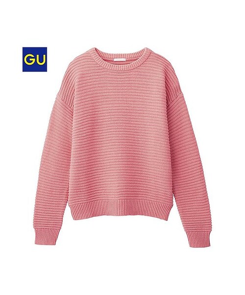 GU（ジーユー）の「（GU）ドルマンセーター（長袖）（WOMEN ⁄ ニット・レディース・GREEN/YELLOW/OFF WHITE/GRAY/BLACK/PINK・XL/S/M/L）」の6枚目の写真
