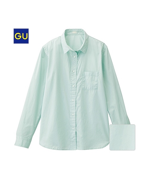 GU（ジーユー）の「（GU）ウォッシュブロードシャツ（長袖）B