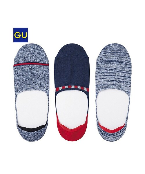 GU(ジーユー)の「(GU)ドライフィールカバーソックス(ライン・3足組)(MEN ⁄ ソックス・レギンス・メンズ・NAVY/OFF WHITE/BLACK・-)」の1枚目の写真