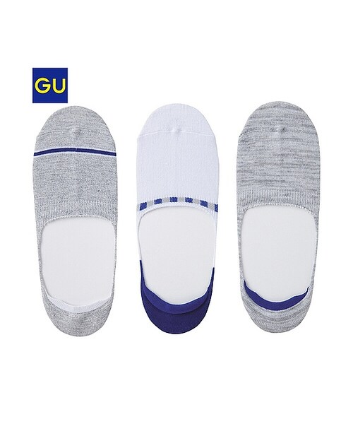 GU(ジーユー)の「(GU)ドライフィールカバーソックス(ライン・3足組)(MEN ⁄ ソックス・レギンス・メンズ・NAVY/OFF WHITE/BLACK・-)」の2枚目の写真