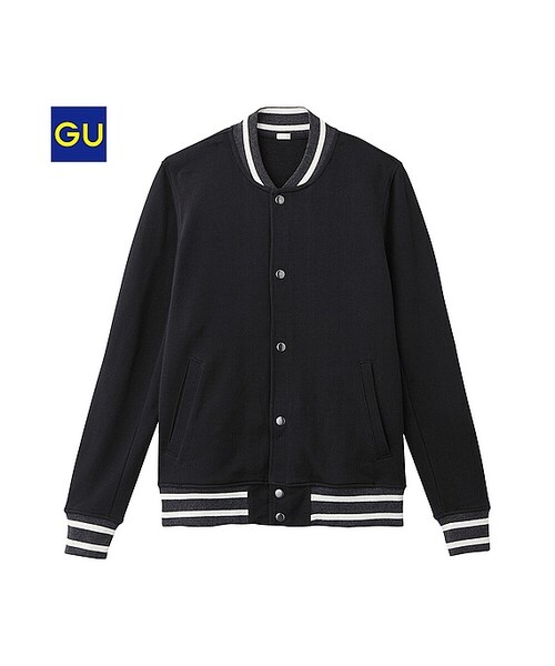 GU(ジーユー)の「(GU)スウェットスタジアムジャケット(長袖)(MEN ⁄ アウター・メンズ・NAVY/BLACK/GRAY・M/L/S/XL)」の2枚目の写真