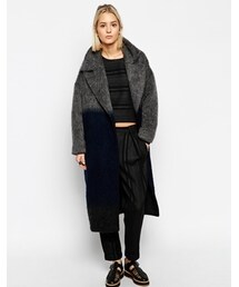 asos | ASOS White ASOS WHITE Ombre Mohair Wool Mix Coat - Gray/navy(ジャケット/アウター)