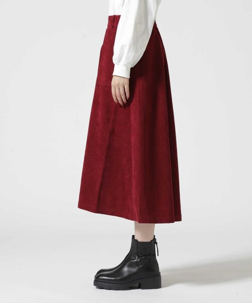 AVIREX（アヴィレックス）の「CORDUROY NARROW RIBS SKIRT/ コーデュロイ ナローリブスカート（スカート・ベージュ/チャコール/バーガンディ・F）」の12枚目の写真