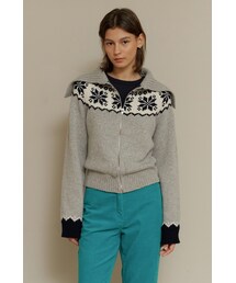 AMONG（アマング）の「[22FW] A NORDIC ZIP-UP KNIT_GREY（その他）」