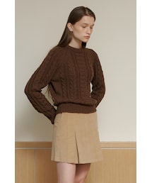 AMONG（アマング）の「[22FW] A RAGLAN CABLE KNIT_BROWN（その他）」