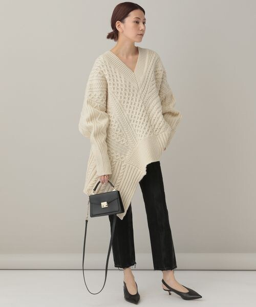 美品★カレンソロジー｜定価4万 23AW イレギュラーアランニットカーディガン 美品☆カレンソロジー｜定価4万 23AW イレギュラーアランニット