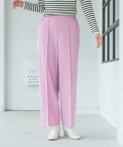 LEPSIM（レプシィム）の「ハタラク7DAYSストレートパンツ 2022冬（パンツ・レディース・キナリ08/ブラック09/ペールピンク21/レッド(WEB限定)/ブラウン58/イエロー64/カーキ78(新色)・SS/S/M/L/LL【WEB限定】）」の3枚目の写真