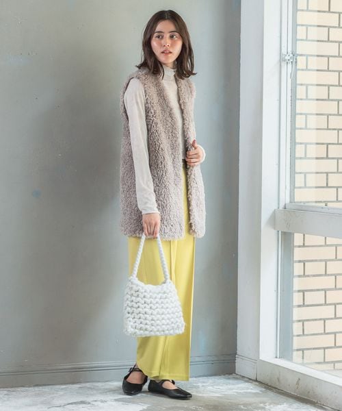 LEPSIM（レプシィム）の「ハタラク7DAYSストレートパンツ 2022冬（パンツ・レディース・キナリ08/ブラック09/ペールピンク21/レッド(WEB限定)/ブラウン58/イエロー64/カーキ78(新色)・SS/S/M/L/LL【WEB限定】）」の20枚目の写真