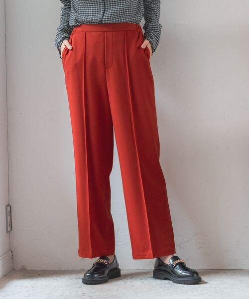 LEPSIM（レプシィム）の「ハタラク7DAYSストレートパンツ 2022冬（パンツ・レディース・キナリ08/ブラック09/ペールピンク21/レッド(WEB限定)/ブラウン58/イエロー64/カーキ78(新色)・SS/S/M/L/LL【WEB限定】）」の4枚目の写真